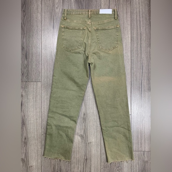 RE/DONE 70s Ultra High Rise Stove Pipe in Washed Sage Sz 27 - Picture 9 of 12